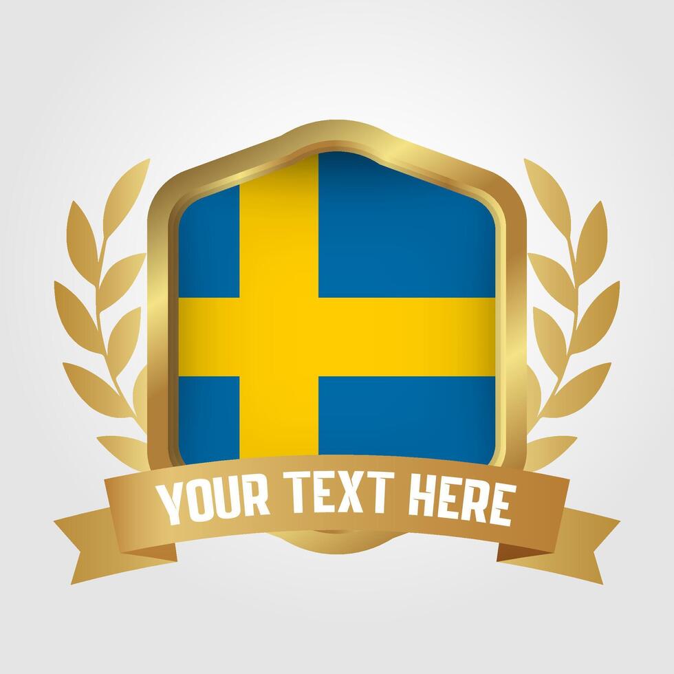Golden Luxury Sweden Badge Design vector