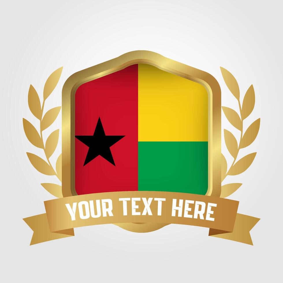 Golden Luxury Guinea Bissau Badge Design vector