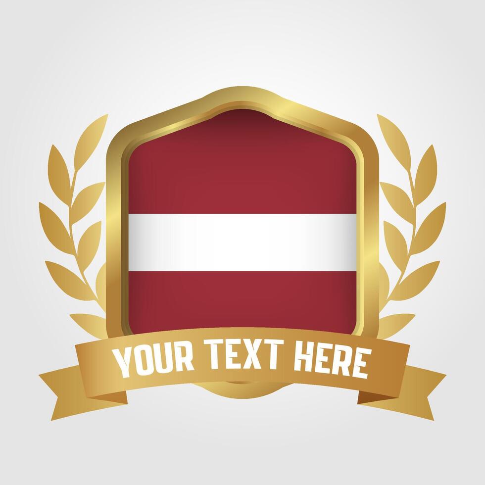 Golden Luxury Latvia Badge Design vector