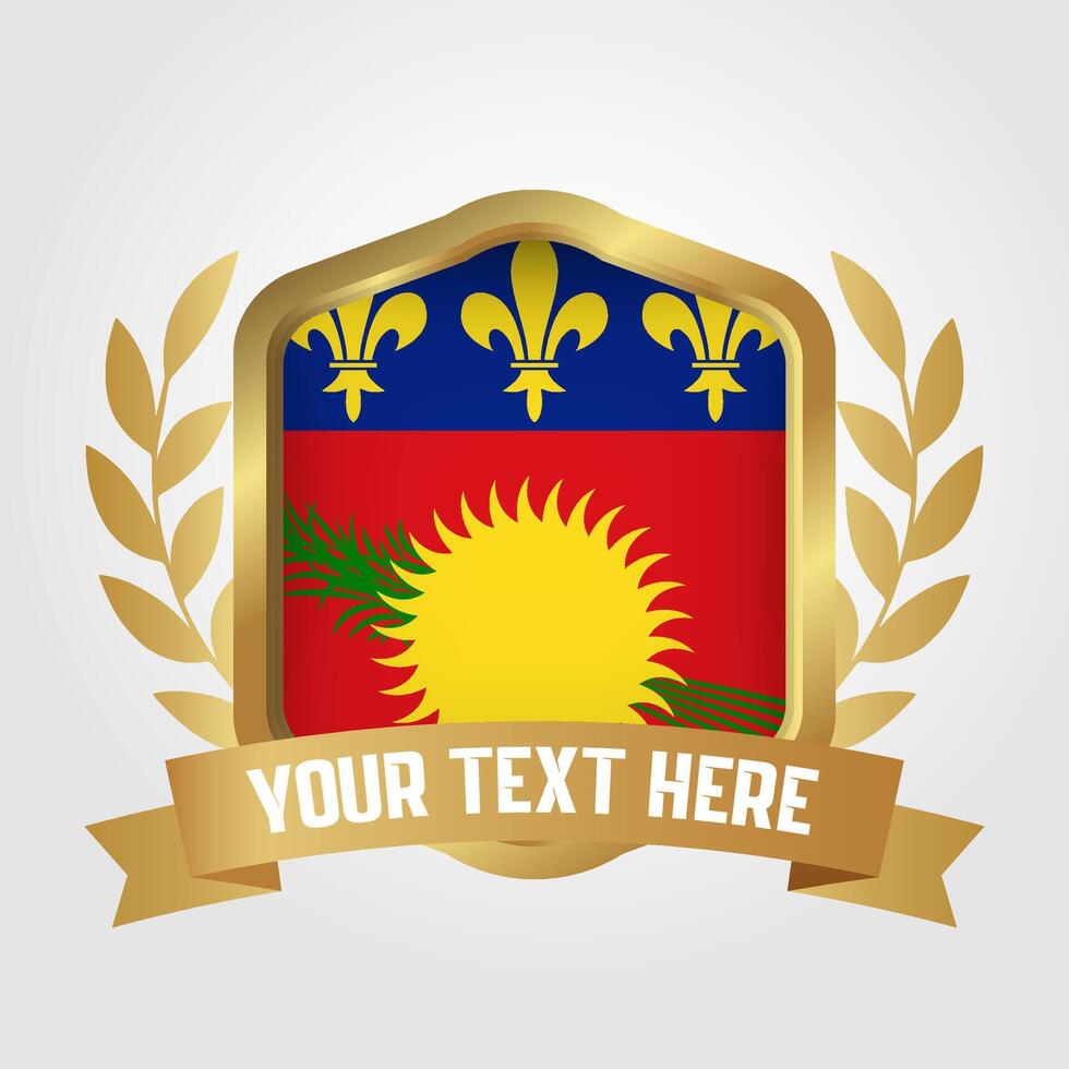 Golden Luxury Guadeloupe Badge Design vector