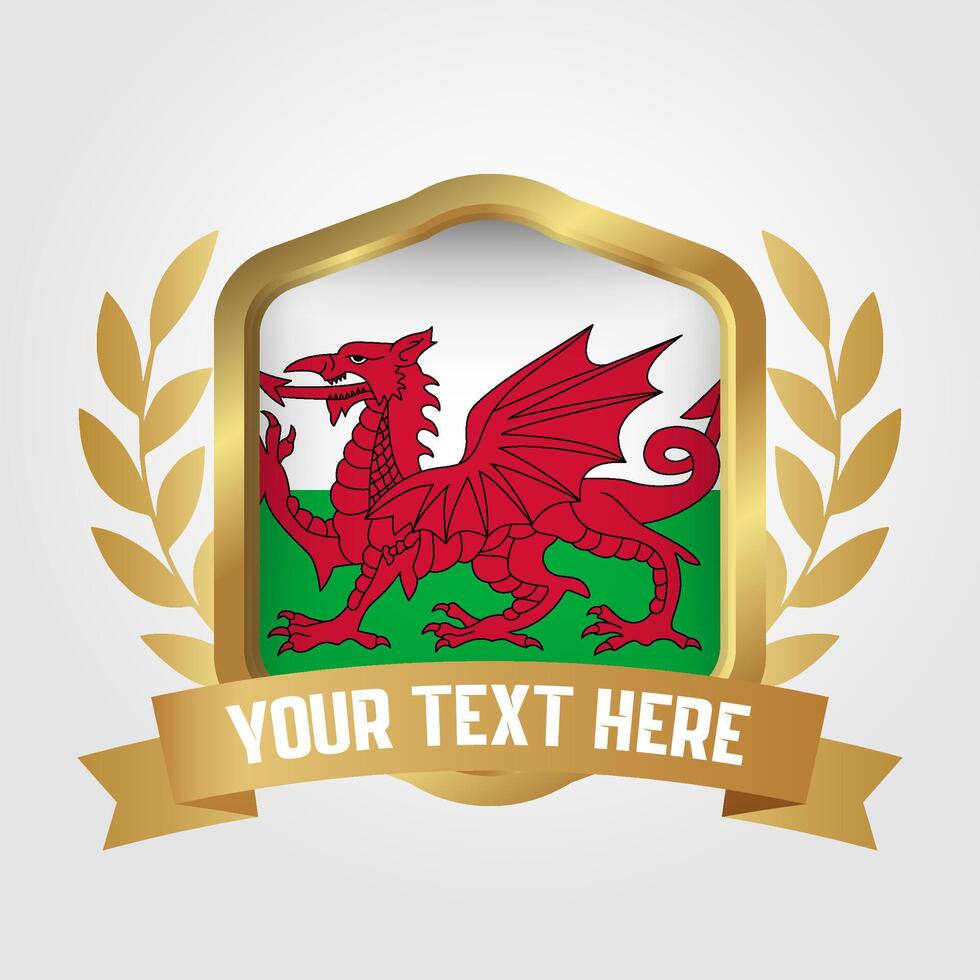 Golden Luxury Wales Badge Design vector