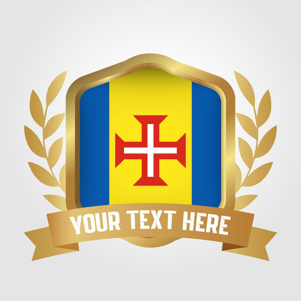 Golden Luxury Madeira Badge Design vector