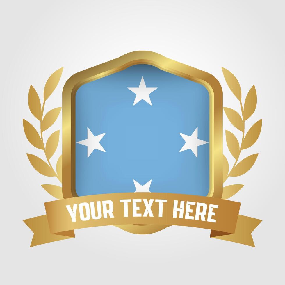 Golden Luxury Micronesia Badge Design vector