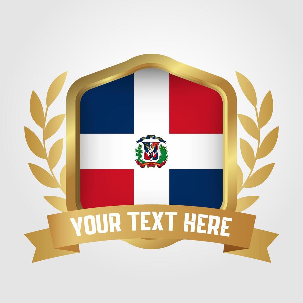 Golden Luxury Dominican Republic Badge Design vector