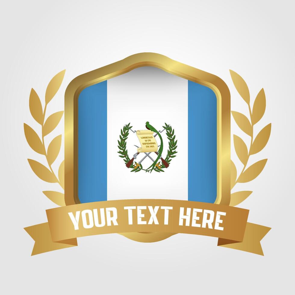 Golden Luxury Guatemala Badge Design vector