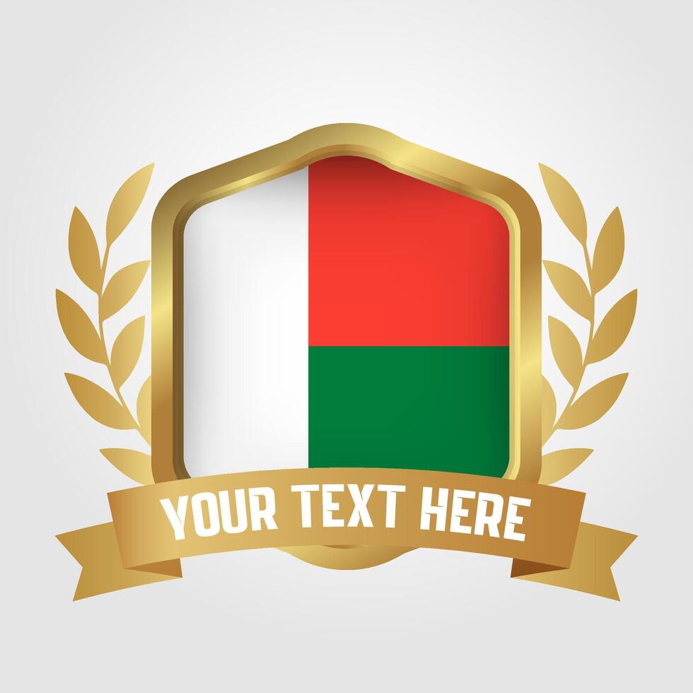 Golden Luxury Madagascar Badge Design vector