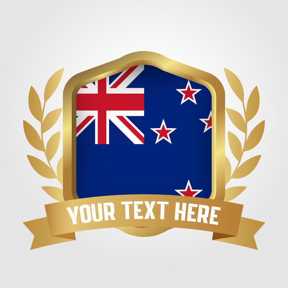 Golden Luxury New Zealand Badge Design vector