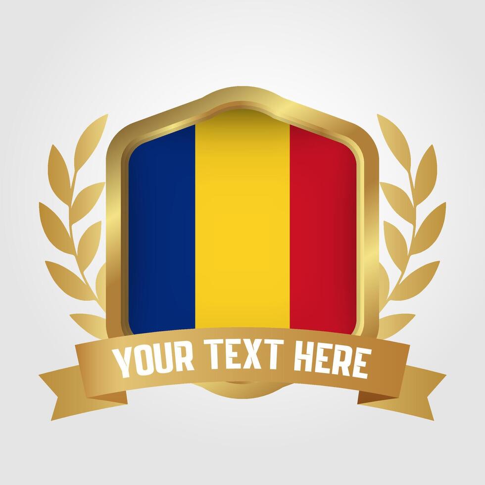 Golden Luxury Romania Badge Design vector