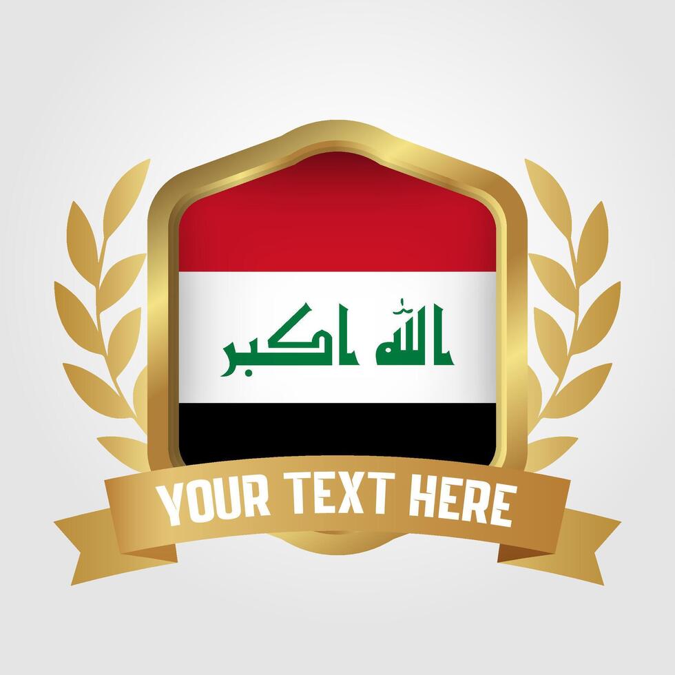 Golden Luxury Iraq Badge Design vector