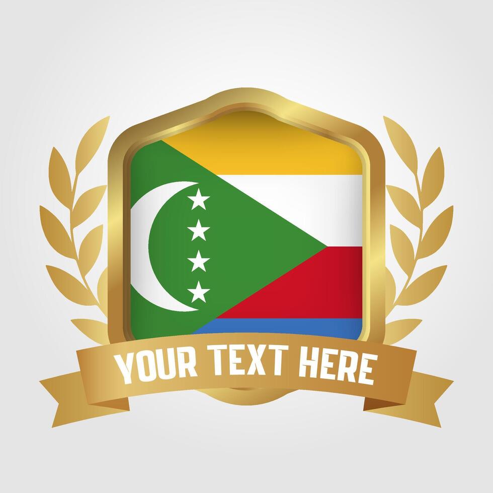 Golden Luxury Comoros Badge Design vector
