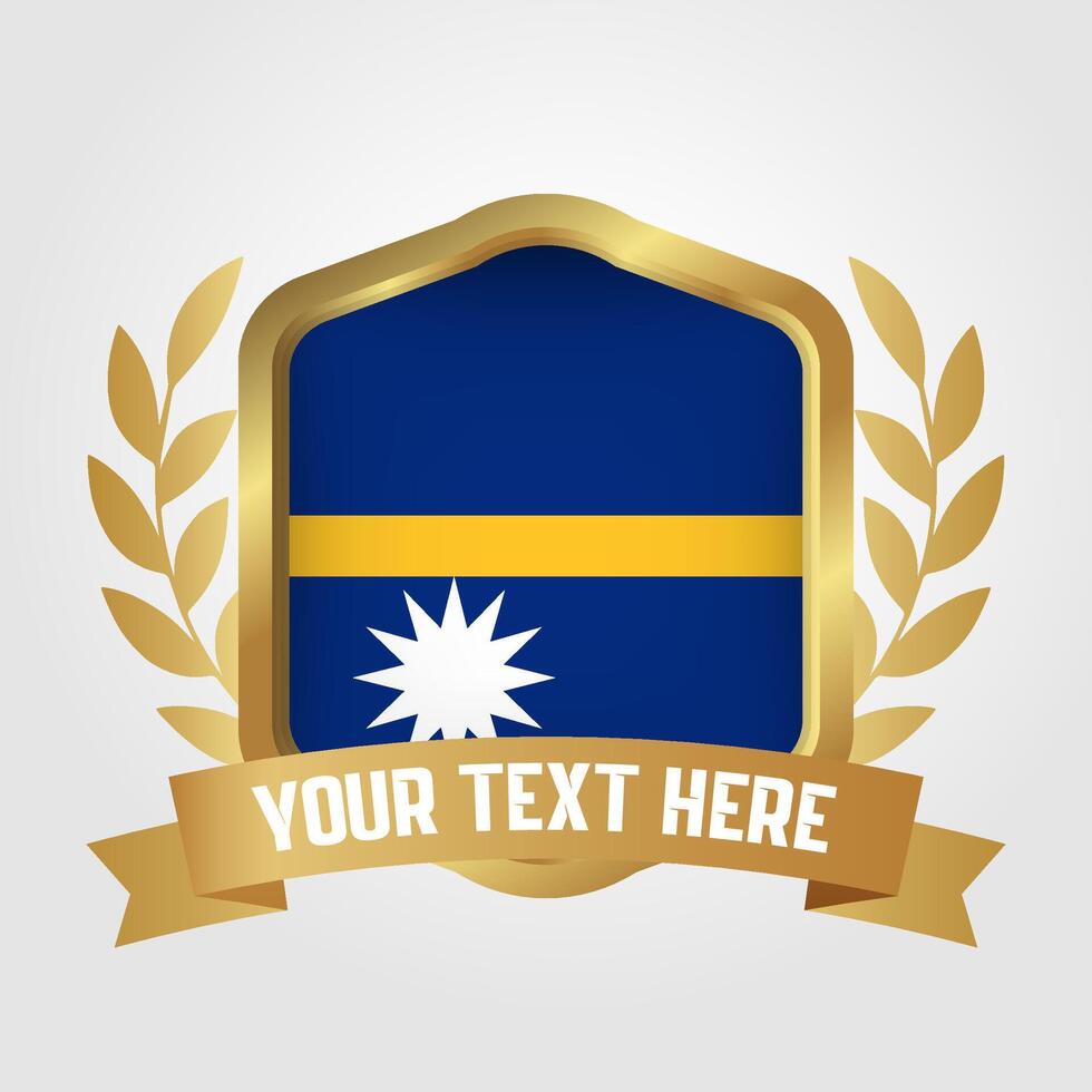 Golden Luxury Nauru Badge Design vector