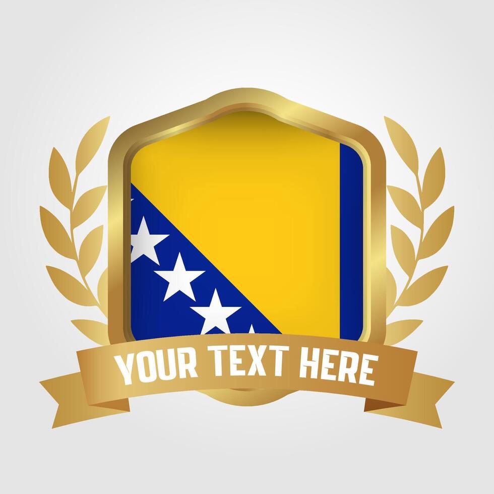 Golden Luxury Bosnia and Herzegovina Badge Design vector