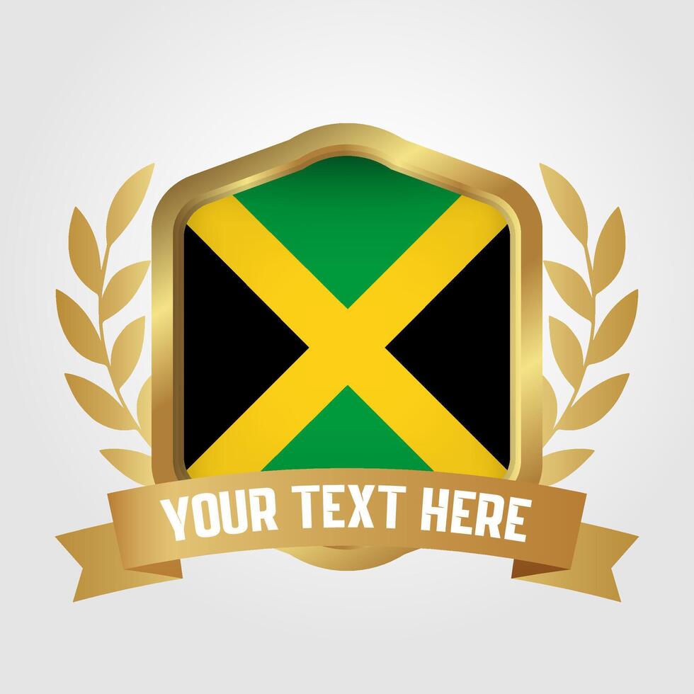 Golden Luxury Jamaica Badge Design vector
