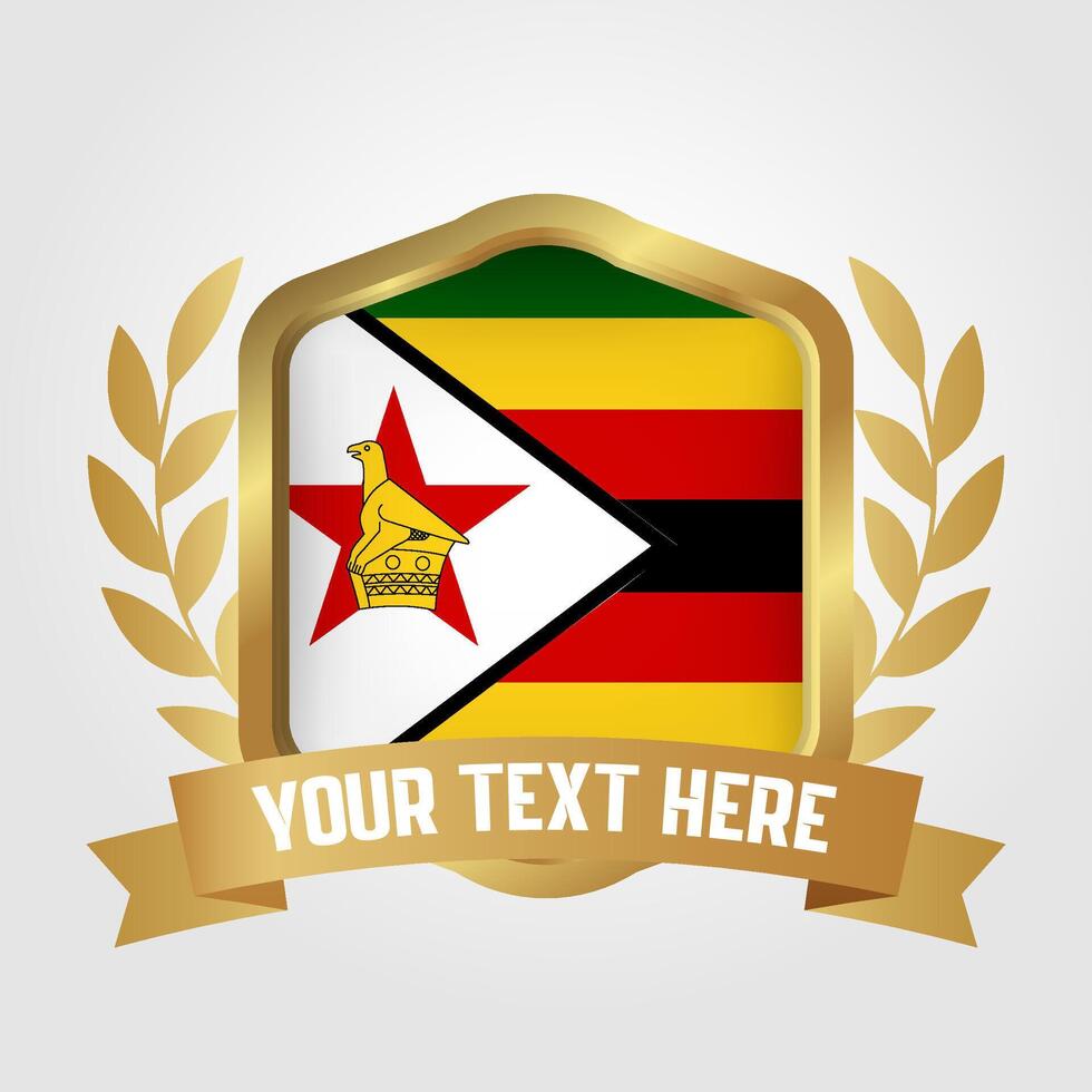 Golden Luxury Zimbabwe Badge Design vector