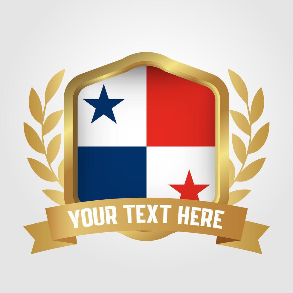 Golden Luxury Panama Badge Design vector