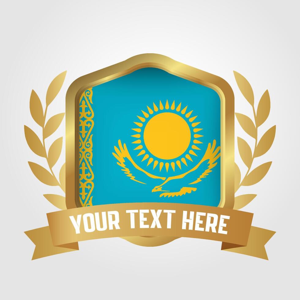 Golden Luxury Kazakhstan Badge Design vector