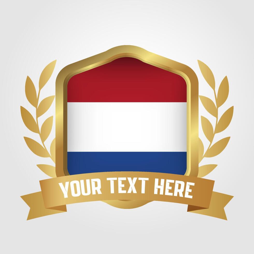 Golden Luxury Netherlands Badge Design vector