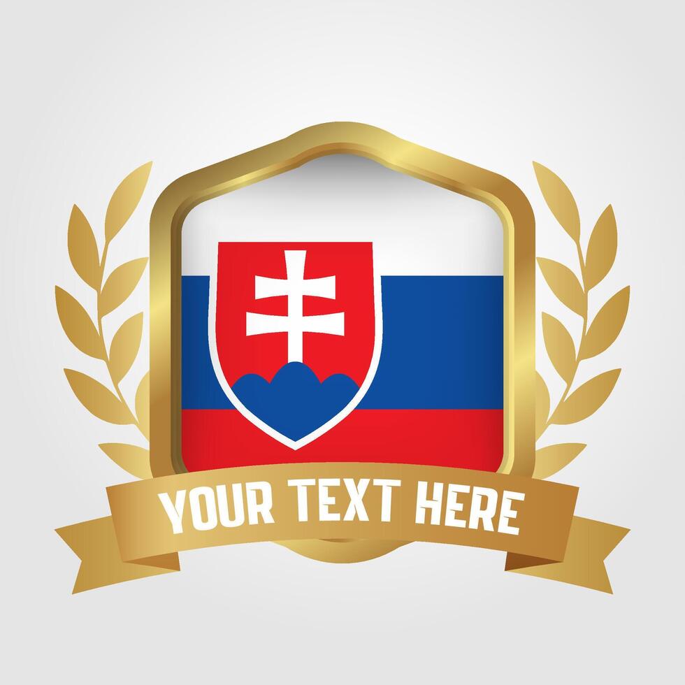 Golden Luxury Slovakia Badge Design vector