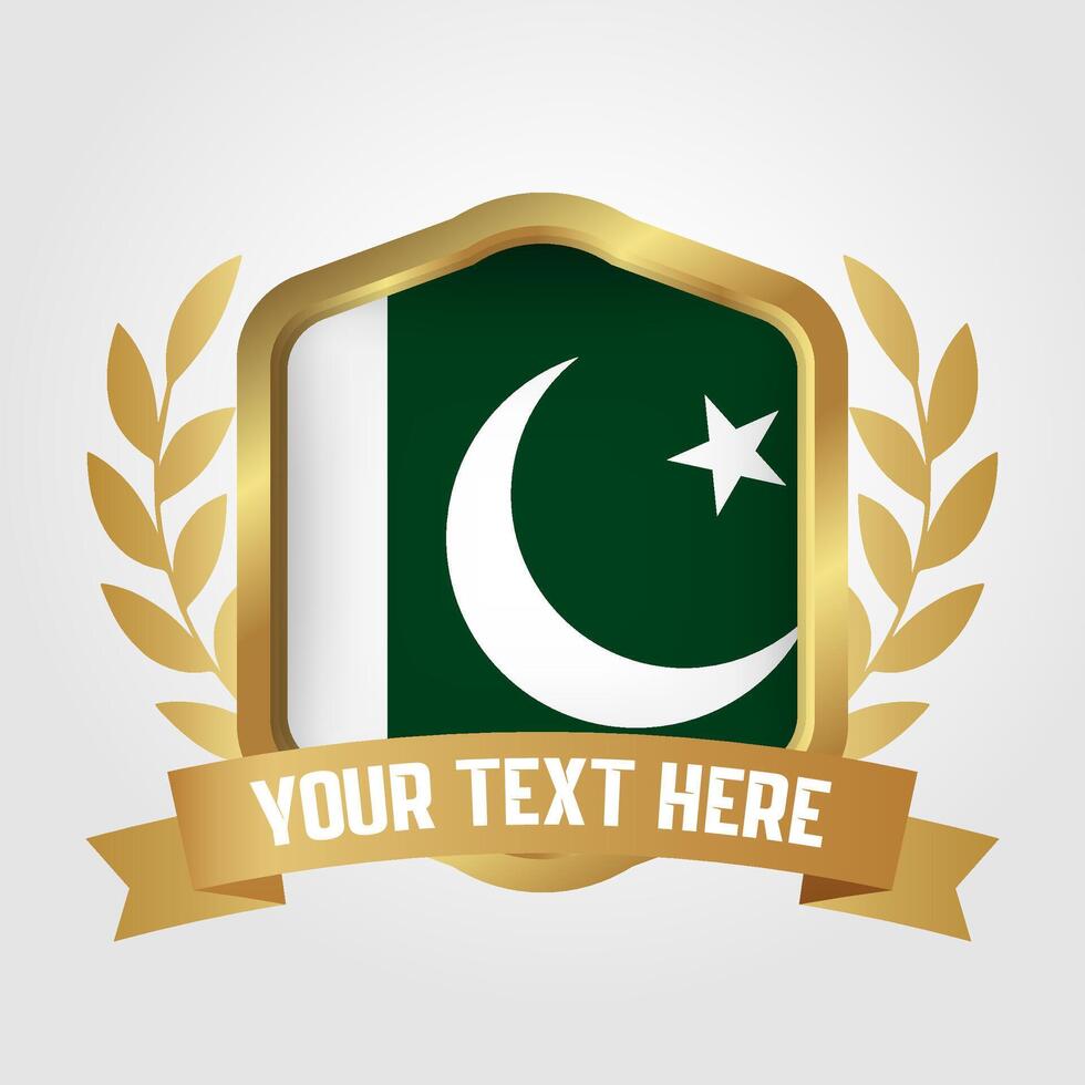Golden Luxury Pakistan Badge Design vector
