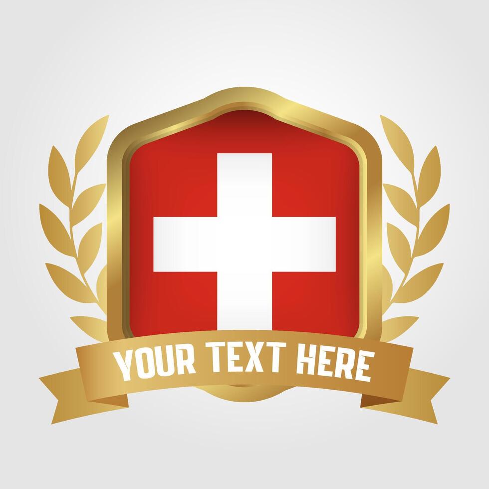 Golden Luxury Switzerland Badge Design vector
