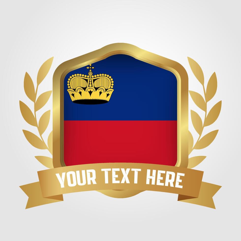 Golden Luxury Liechtenstein Badge Design vector