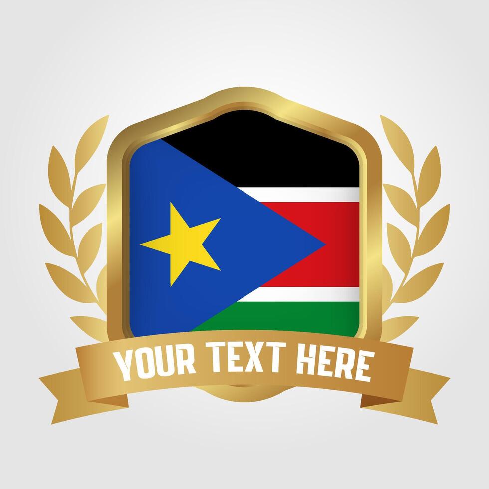 Golden Luxury South Sudan Badge Design vector