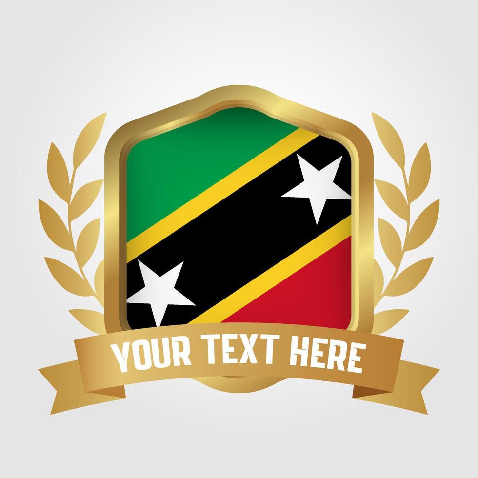 Golden Luxury Saint kitts and Nevis Badge Design vector