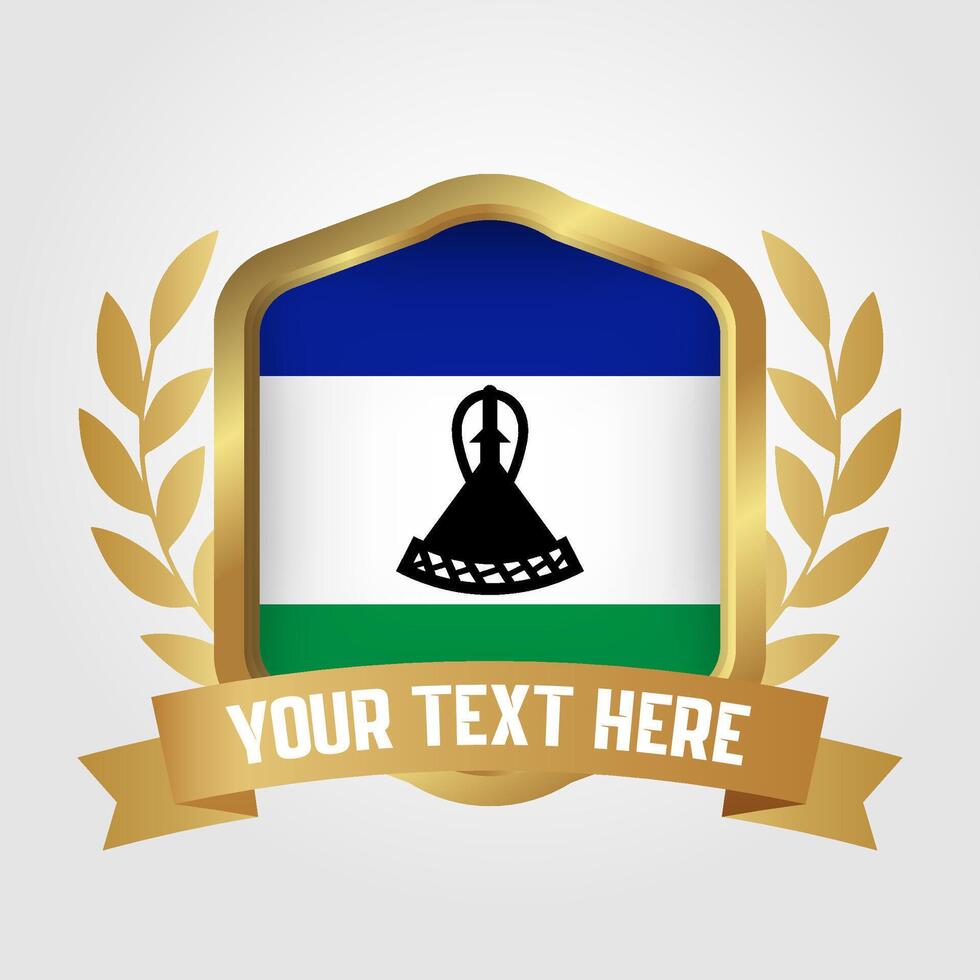 Golden Luxury Lesotho Badge Design vector