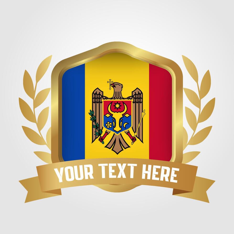 Golden Luxury Moldova Badge Design vector