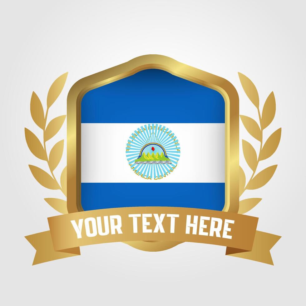 Golden Luxury Nicaragua Badge Design vector