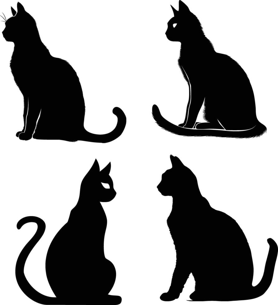Silhouette of a cat, Minimalist cat silhouette, cat, cute cat vector