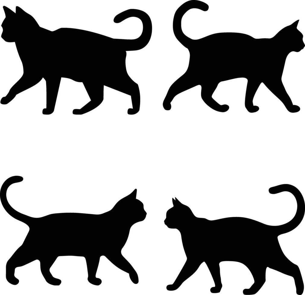 Silhouette of a cat, Minimalist cat silhouette, cat, cute cat vector