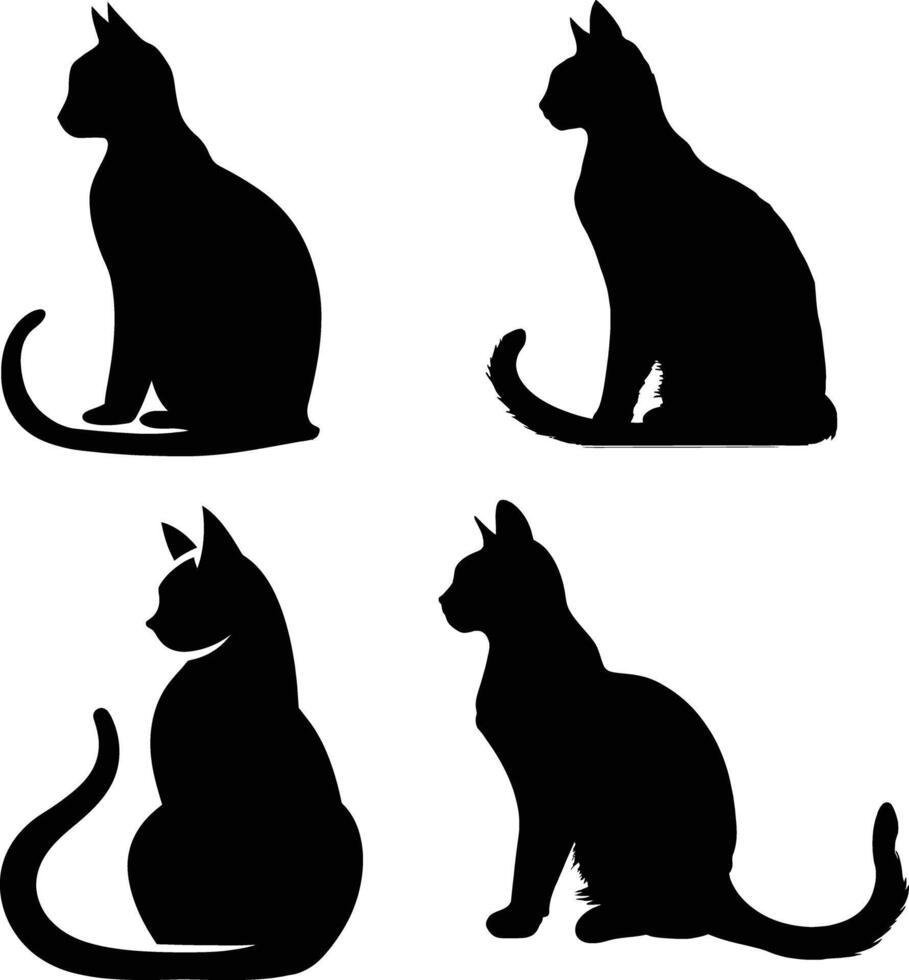 Silhouette of a cat, Minimalist cat silhouette, cat, cute cat vector