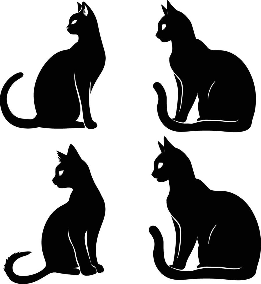 Silhouette of a cat, Minimalist cat silhouette, cat, cute cat vector