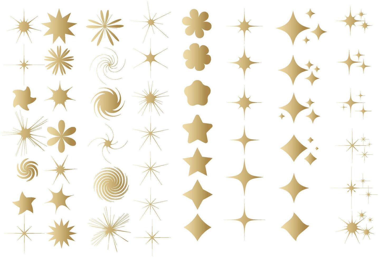 Star sparkle icon. Futuristic shapes. Christmas stars icons. Flashes from fireworks vector