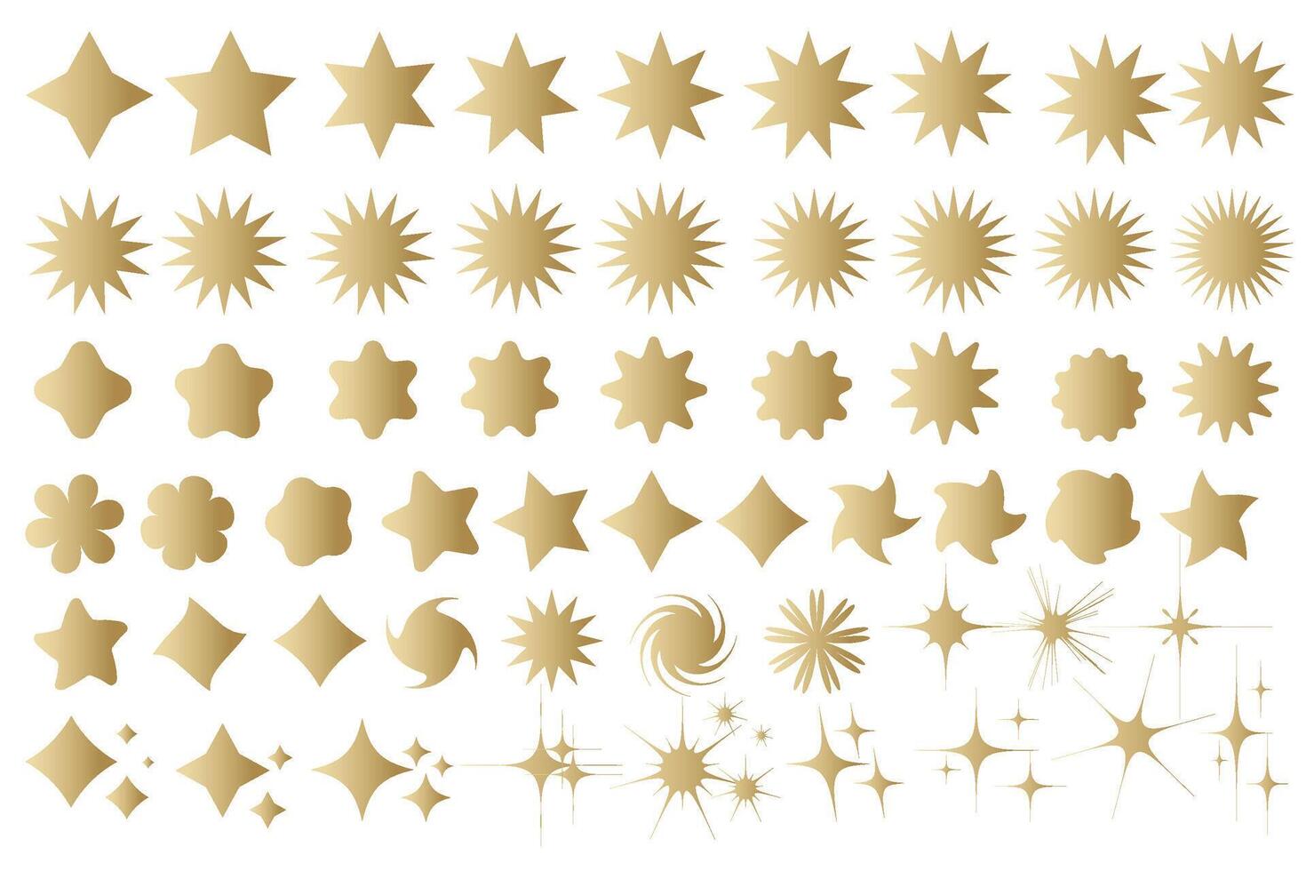 Star sparkle icon. Futuristic shapes. Christmas stars icons. Flashes from fireworks vector
