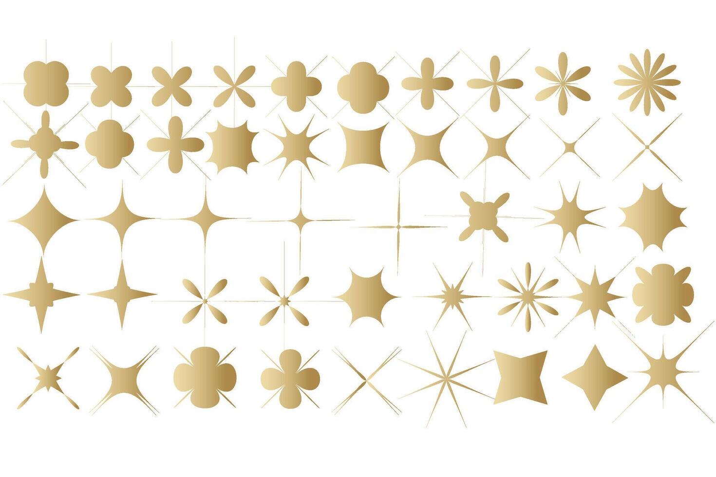 Star sparkle icon. Futuristic shapes. Christmas stars icons. Flashes from fireworks vector