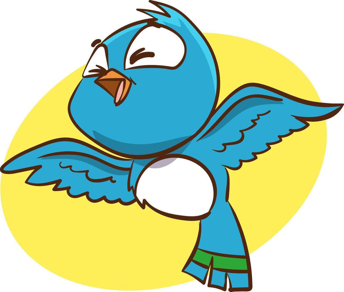 illustration of cute bird cartoon flying vector