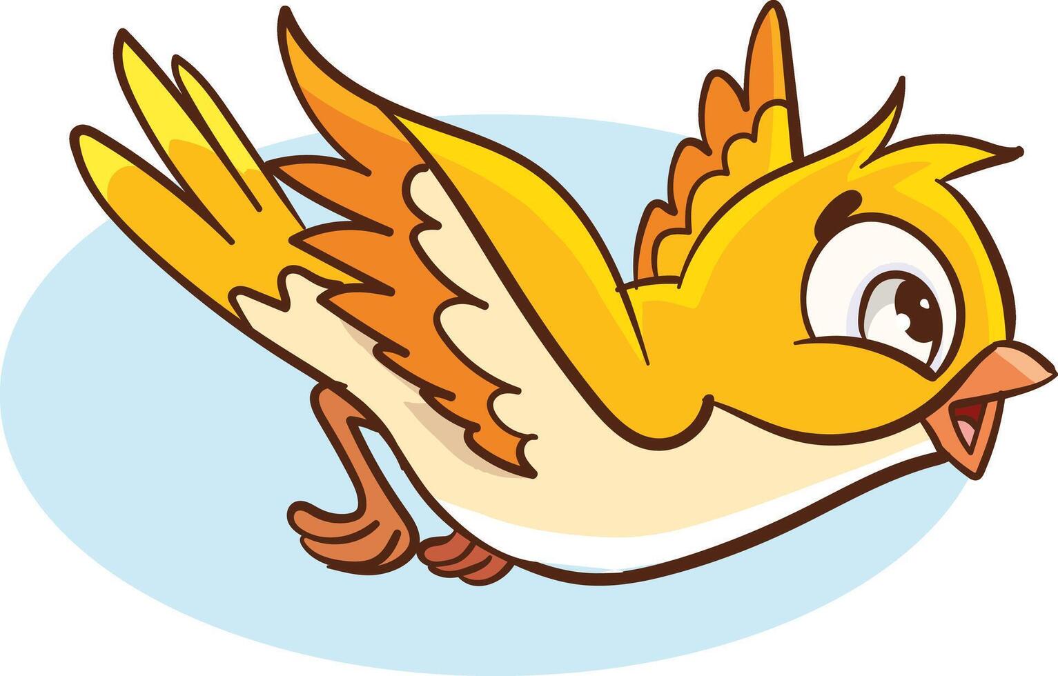illustration of cute bird cartoon flying vector