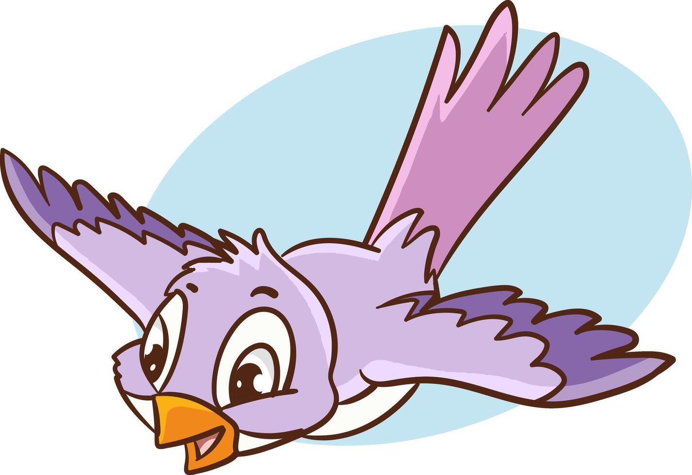 illustration of cute bird cartoon flying vector