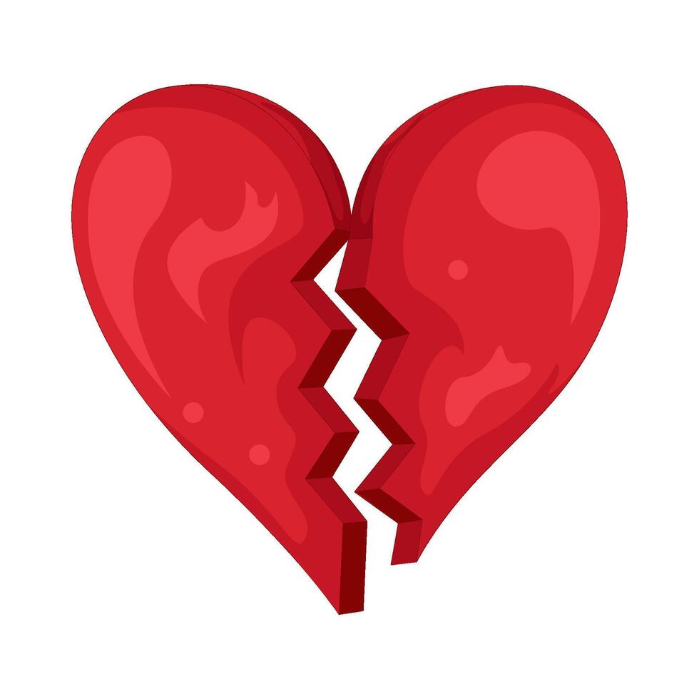 Illustration of broken heart vector