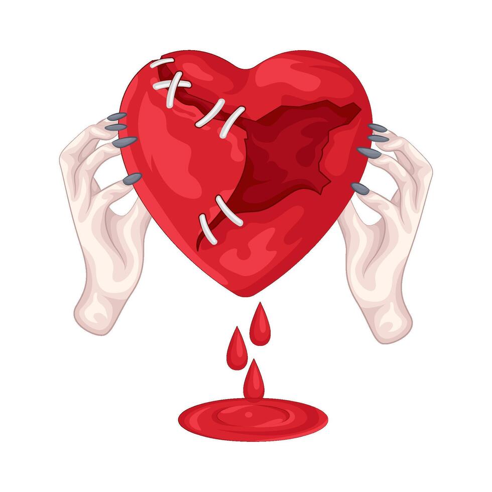 Illustration of broken heart vector