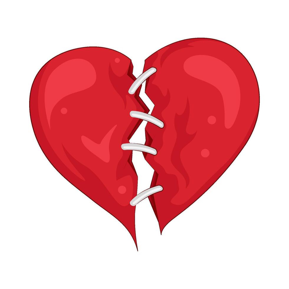 Illustration of broken heart vector