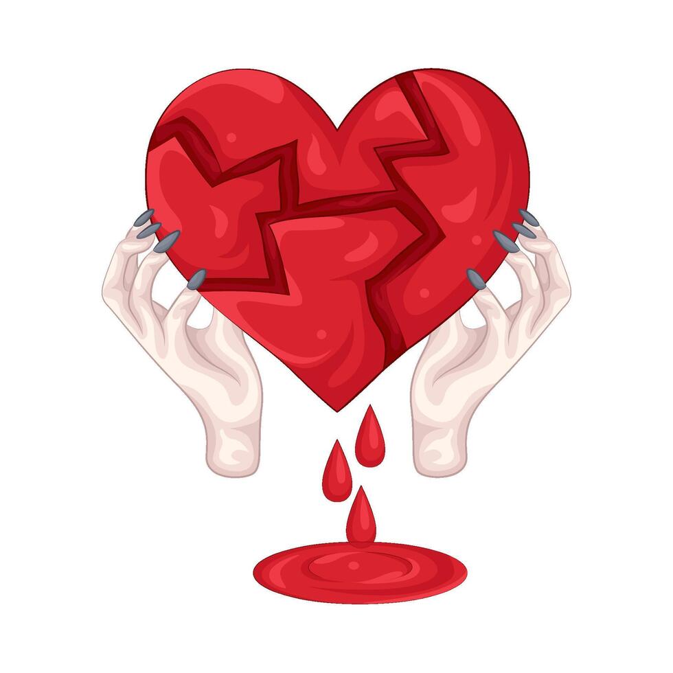 Illustration of broken heart vector