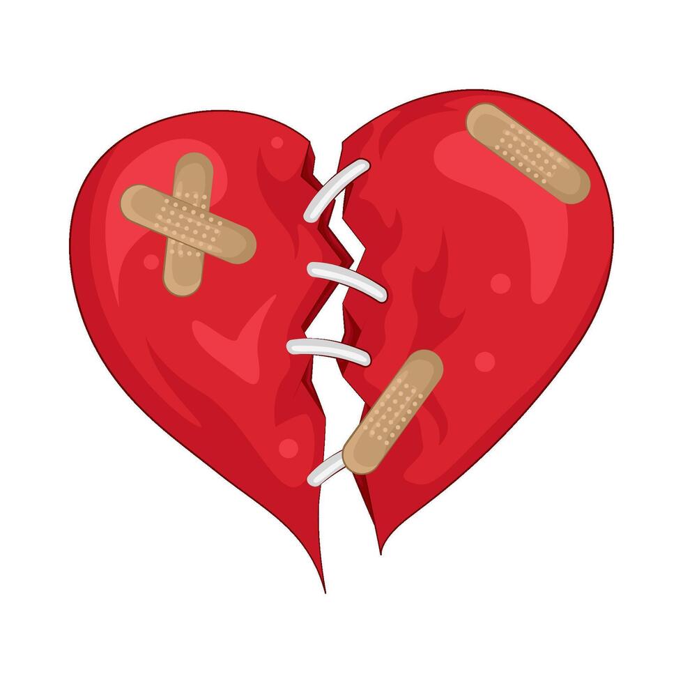 Illustration of broken heart vector