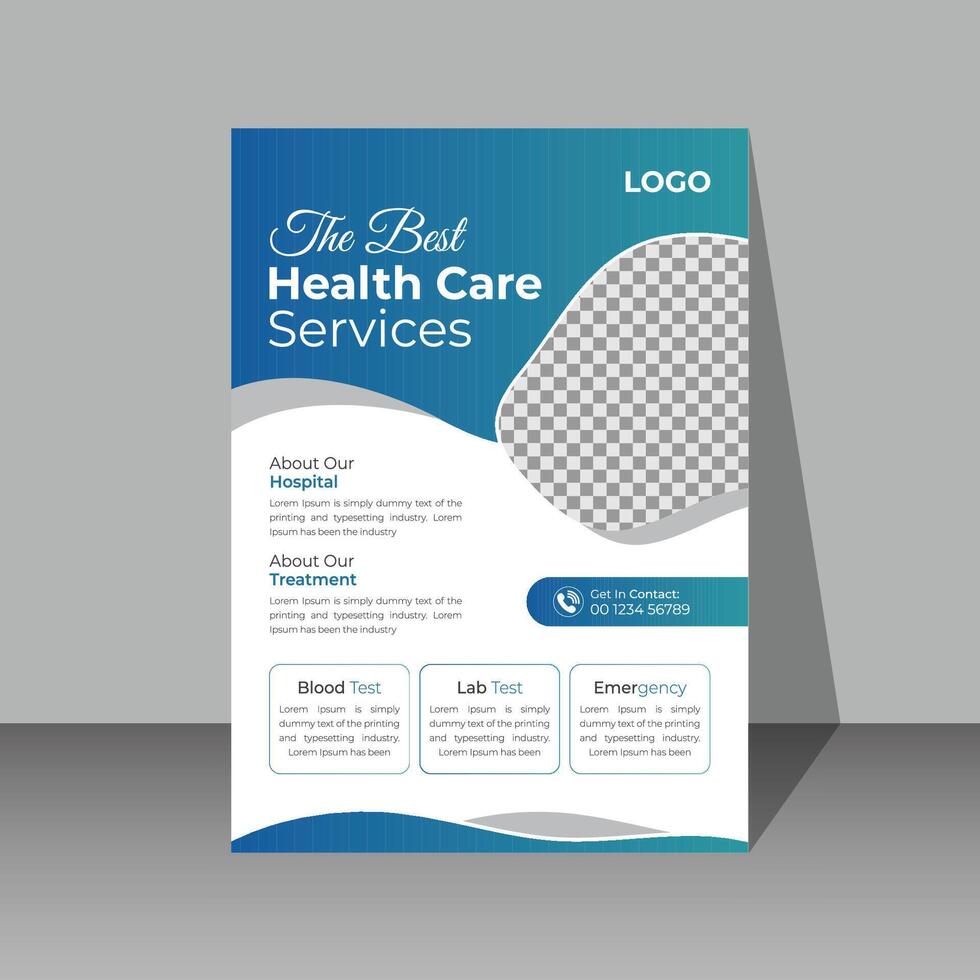 Medical healthcare flyer design template vector
