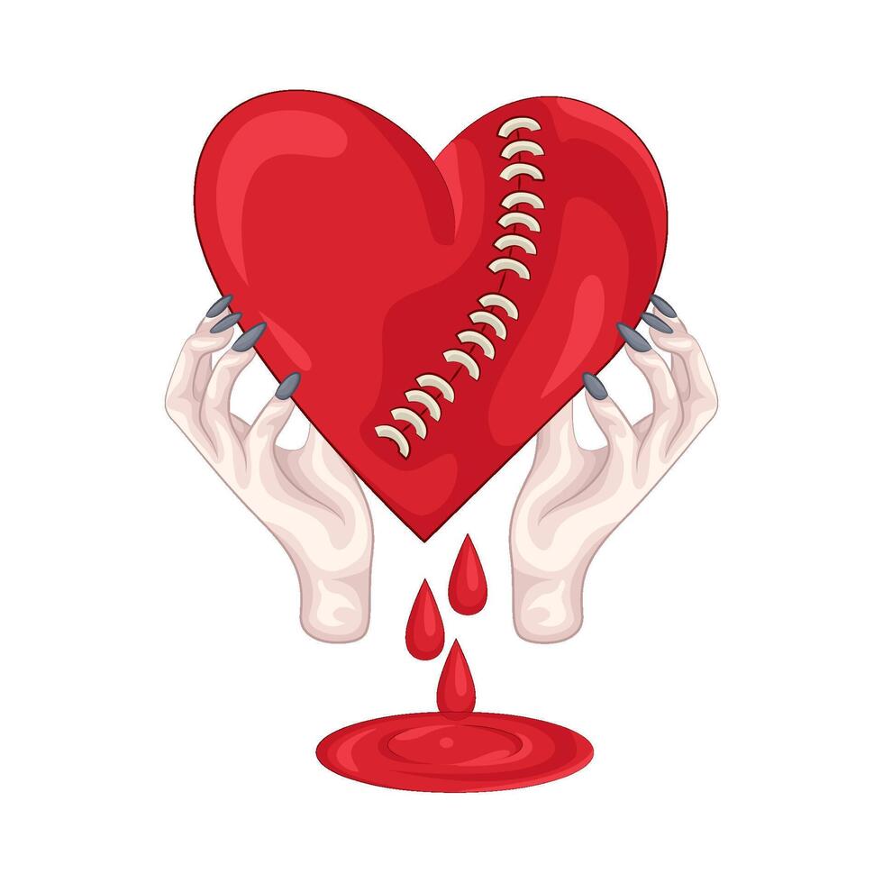 Illustration of broken heart vector