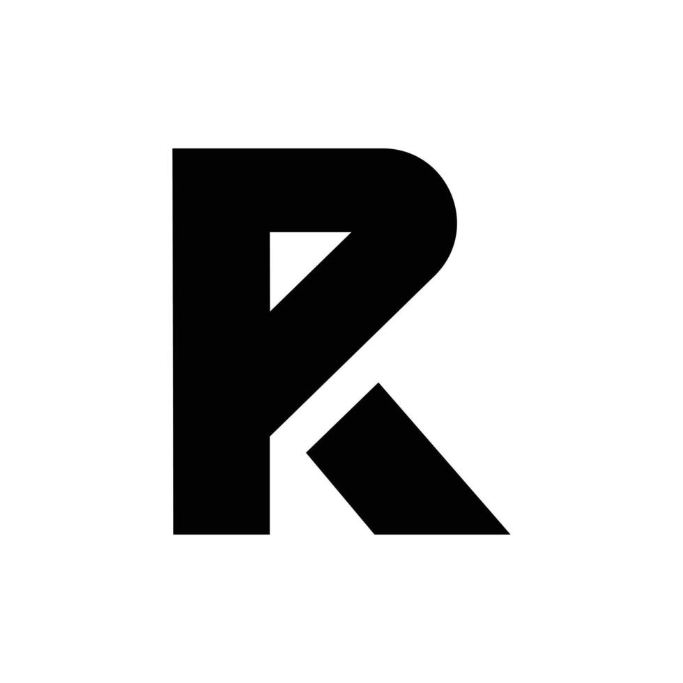 Letter R unique shape modern typography logo vector