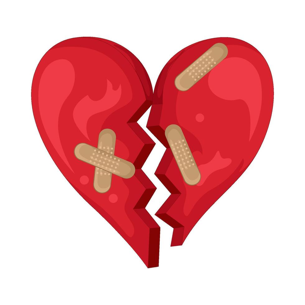 Illustration of broken heart vector