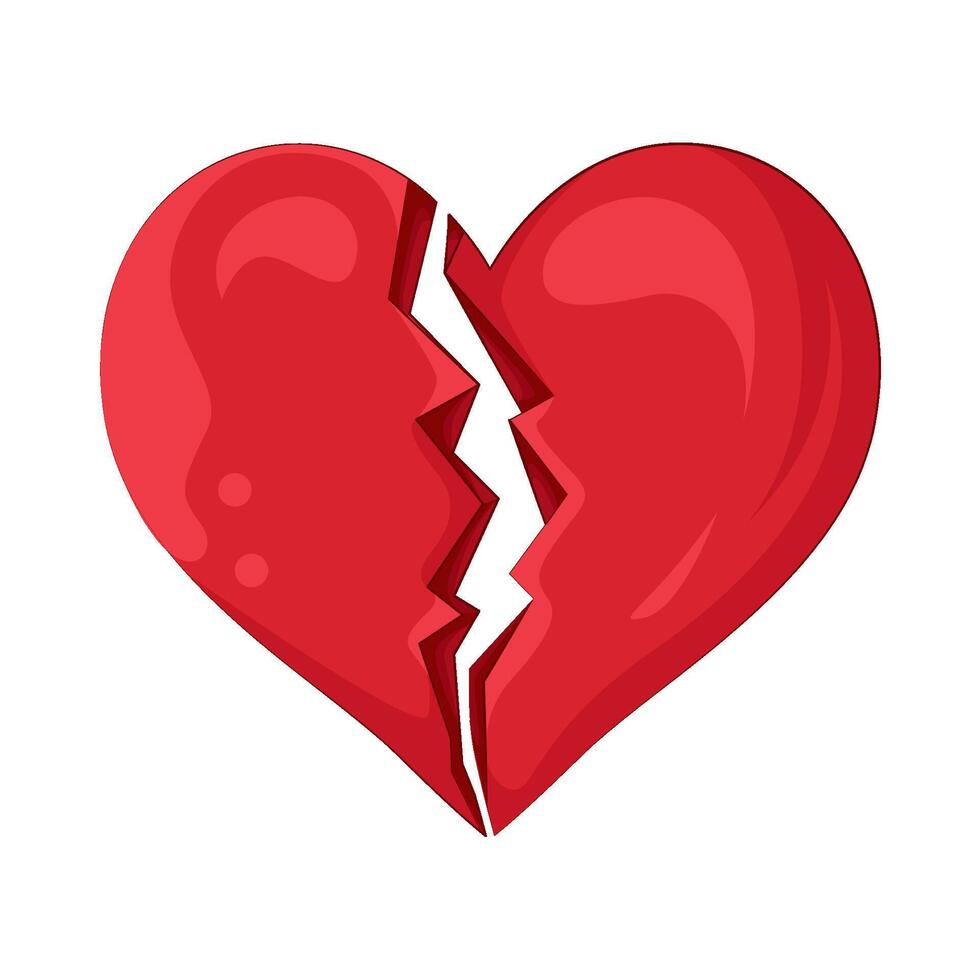 Illustration of broken heart vector